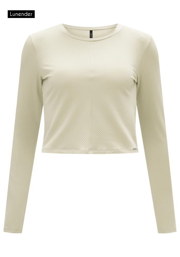 Blusa De Manga Longa Canelada - Imagem 3