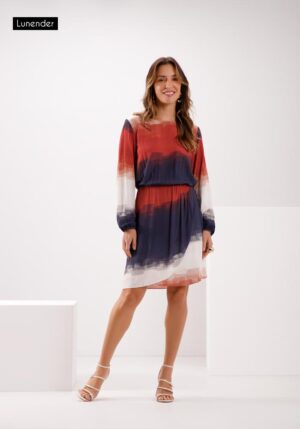 Vestido Degradê com Mangas Longas